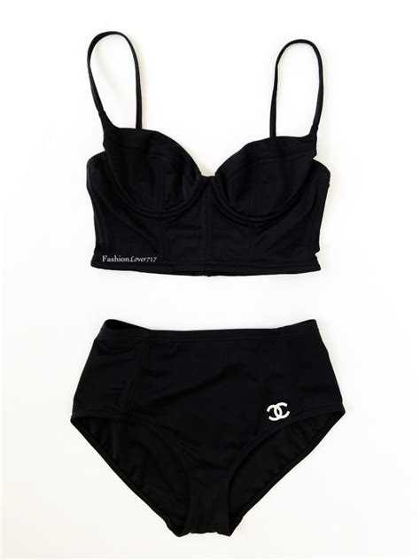 chanel vintage bathing suit|Chanel bikini peach.